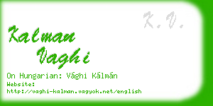 kalman vaghi business card